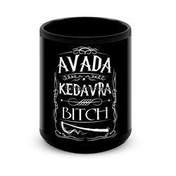 Большая черная кружка "Avada Kedavra" (Гарри Поттер) 7276 - фото 17022