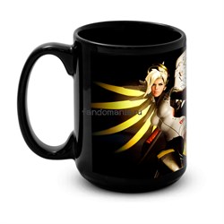 Большая черная кружка "Mercy" (Overwatch) 7469 - фото 18037