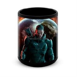 Большая черная кружка "Mass Effect" 7505 - фото 18200