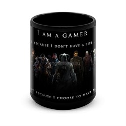 Большая черная кружка "I am a gamer" 7908 - фото 19561