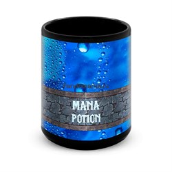 Большая черная кружка "Зелье Маны" (Mana Potion) 7923 - фото 19643