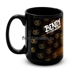 Большая черная кружка "Бенди и чернильная машина" (Bendy and the Ink Machine) 8728