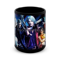 Большая черная кружка "Devil May Cry" 10891 - фото 25101