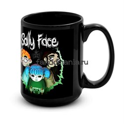 Большая черная кружка "Салли Фейс" (Sally Face) 11088 - фото 25708