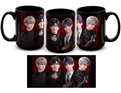 Большая черная кружка "Love and deepspace" 15874