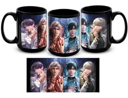 Большая черная кружка "Love and deepspace" 15875