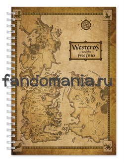 Блокнот "Карта Вестероса" (Игра престолов) PO145BL0 - фото 7674