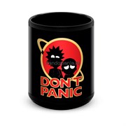 Большая черная кружка "Don't panic" (Рик и Морти) 7294