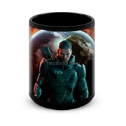 Большая черная кружка "Mass Effect" 7505