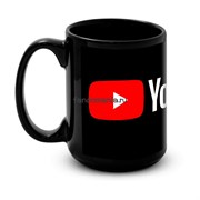 Большая черная кружка "YouTube" 7902