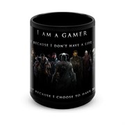 Большая черная кружка "I am a gamer" 7908