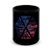 Большая черная кружка "EXO" (K-Pop) 7913
