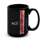 Большая черная кружка "N7" (Mass Effect) 7925