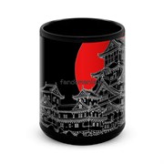 Большая черная кружка "Япония" 8266