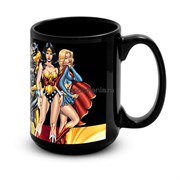 Большая черная кружка "batgirl, wonder woman, supergirl" 8276