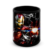 Большая черная кружка "Железный человек" (Marvel) 8302