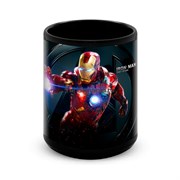Большая черная кружка "Железный человек" (Iron man) 8304