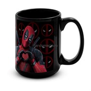 Большая черная кружка "Дэдпул" (Deadpool) 8313