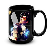Большая черная кружка "Трейсер" (Overwatch) 8334