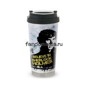 Термокружка стальная "I belive in Sherlock" 8506