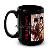 Большая черная кружка "Великий из Бродячих Псов" (Bungou Stray Dogs) 8812