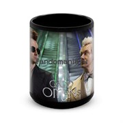 Большая черная кружка "Благие знамения" (Good omens) 10473