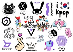 Набор стикеров K-pop А4 7483