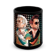 Большая черная кружка "Благие знамения" (Good omens) 10730