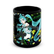 Большая черная кружка "Хатсуне Мику" (Vocaloid) 10768