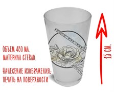 Стакан стеклянный матовый "Пион и флейта" Магистр дьявольского культа Mo Dao Zu Shi 15577